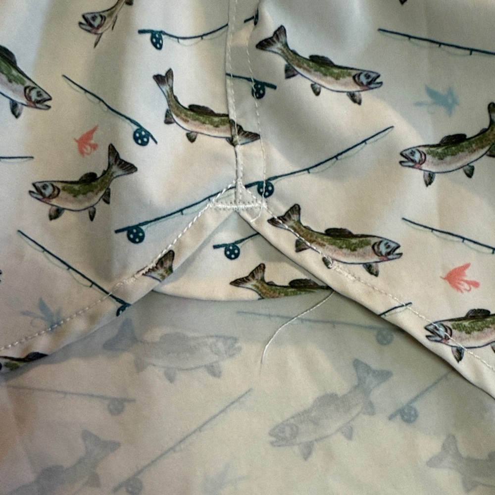 BURLEBO Men's XL Short Sleeve Fishing Print Shirt - Picture 8 of 8